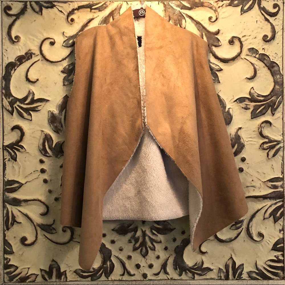 Faux Fur Lined Tan Vest (New)